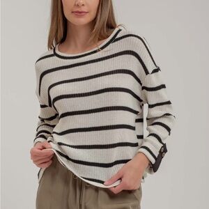 Striped Black and White Women's Top